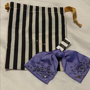 Lele Sadoughi Lavender Crystal Hair Bow clip NEW w/tag/bag birthstone amethyst